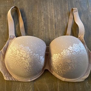 Soma Stunning Support Full Coverage Bra Size 40G Tan Color Lace Floral Underwire